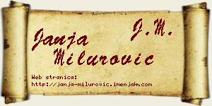 Janja Milurović vizit kartica